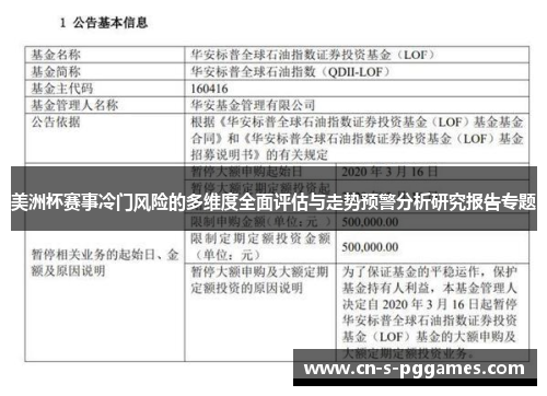 美洲杯赛事冷门风险的多维度全面评估与走势预警分析研究报告专题 美洲杯赛事冷门风险的多维度全面评估与走势预警分析研究报告专题